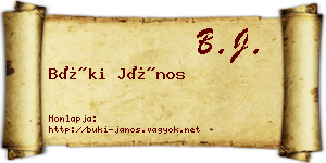 Büki János névjegykártya
